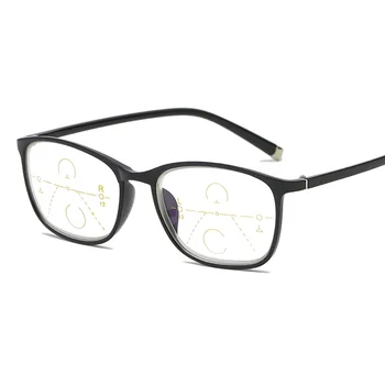 TR90 anti-zilā Progresējoša multifokāla lasīšanas brilles vīriešiem smart zoom lasīšanas brilles sievietēm tālu pie redzes presbyopic Brilles