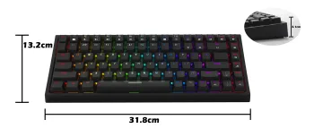 Gudrs Pīle 84 Taustiņu N-Atslēga Apgāšanās/karstā pārnese RGB Mechanical Gaming Keyboard USB Vadu 75% TKL Tastatūras Slēdzis Brūns （Black）