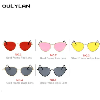 Oulylan Sievietēm, Kaķu Acu Saulesbrilles Classic Dizainers, Saules Brilles Dāmas Retro Metāla Brilles Vintage Red Saulesbrilles Sieviešu UV400