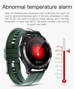 Bluetooth Zvanu Smart Ūdensizturīgs Skatīties Sirdsdarbības Ātrums, asinsspiediens Reālā laikā Ķermeņa Temperatūras kontroles Sporta Smart Aproce MV60