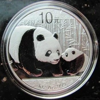 2011Year Panda Sudraba Pārklājumu Monētas 1 oz 10 Juaņa Sudraba Pārklājumu Monētai ar Oriģinālo kasti bez sertifikāta
