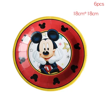 68PCS Red Mickey mouse dzimšanas dienas svinības Rotājumus Bērniem, Baby Dušas Cup Plate Salvetes Salmu Karogu komplektu Dzimšanas dienas svinības Piegādēm
