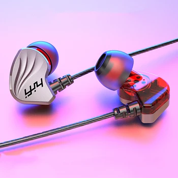Hengshanlao HiFi Vadu Austiņas 3.5 mm Stereo Bass Ar Mikrofona skaļuma kontrole sporta Ūdensizturīgs Spēļu Austiņām off white earbuds