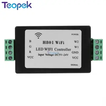 RGBW WiFi LED Kontrolieris H801 DC5-24V ieejas;4CH*4A izejas vai RGB RGBW led Strip Gaismas lentes