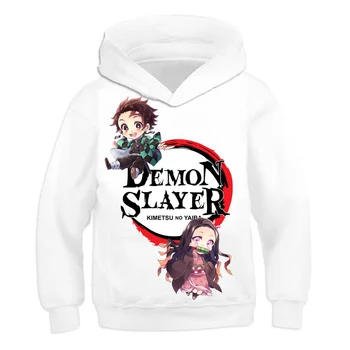 Kritums Apģērbu Lielie Zēni, no 6 Līdz 19 Gadiem Demon Slayer 3d Hoodies Modes Gudrs Kapuci Meitene Kimetsu Nav Yaiba Anime Plus Lieluma