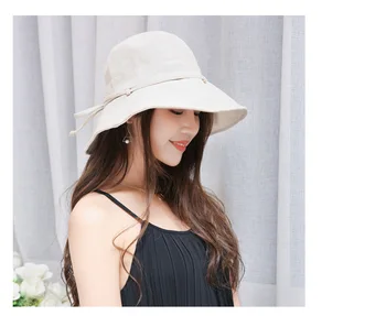 Vasaras Meitene sievietes floppy platām malām kausa cepure Jaunu gadījuma kokvilnas lenti zvejnieka cepure Panama klp bowknot Saules cepure gorros