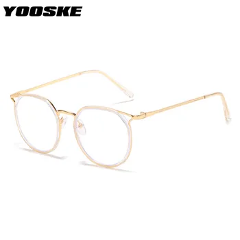 YOOSKE Modes Cat Eye Gatavo Tuvredzība Brilles Sievietēm, Vīriešiem Metāla Recepšu tuvredzīga Brilles Dioptriju 0 -1 -1.5 -2 -3 -2.5