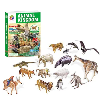 Bērni 3D Puzzle Diy Plaknes Auto Cīnītājs Dzīvnieku Dinozauru Kukaiņu Ugunsdzēsības Glābšanas Dzimšanas dienas Dāvanas Izglītības Bērnu Grāmatu, Rotaļlietu Kaste