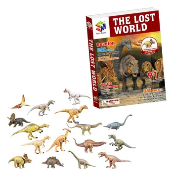 Bērni 3D Puzzle Diy Plaknes Auto Cīnītājs Dzīvnieku Dinozauru Kukaiņu Ugunsdzēsības Glābšanas Dzimšanas dienas Dāvanas Izglītības Bērnu Grāmatu, Rotaļlietu Kaste