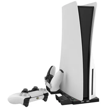 Uzlādes Statīvs Ar Dzesēšanas Ventilators PS5 De / UHD Uzglabāšanas Aukstumkaste Vertikālā Bāzes Turētājs Playstation5 Digital Edition / Ultra HD