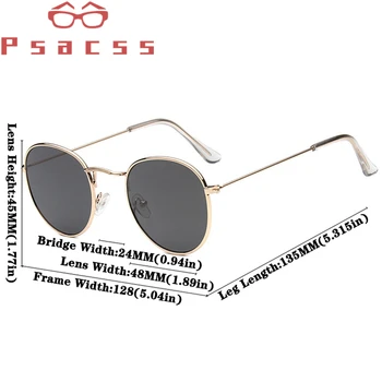 Psacss 2019 Saulesbrilles Sieviešu/Vīriešu Vintage Mazo Rāmis Apaļas Zīmola Dizainere Metāla, Saules Brilles lentes/gafas de sol hombre 3447