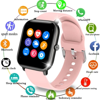 LIGE Jaunas Dāmas Smart skatīties fitnesa tracker sirdsdarbība, asins spiediena monitoru, sporta dāmas smartwatch vīriešiem Android, IOS +Kaste