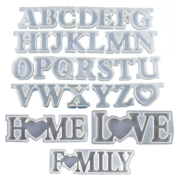 29Pcs Lielu 3D Mīlestība Mājās Ģimenes Vēstuli, Sveķu Pelējuma Komplekts DIY Galda Dekori Mākslas Amatniecības B36D