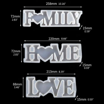 29Pcs Lielu 3D Mīlestība Mājās Ģimenes Vēstuli, Sveķu Pelējuma Komplekts DIY Galda Dekori Mākslas Amatniecības B36D