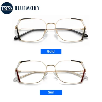 BLUEMOKY Daudzstūris Brilles Rāmis Sievietēm, Vīriešiem Vintage Skaidrs, Objektīvs Tuvredzība Rāmji, Brilles Sieviete Metāla Optisko Briļļu Rāmjiem