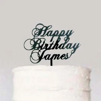 Personalizētu nosaukums Happy Birthday Cake Topper,Dzimšanas dienas svinības Kūka Topper, Dzimšanas dienas Puse dekorēšanas Piederumi,laimīgu dāvanu