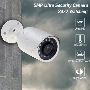 8CH VIDEONOVĒROŠANAS Sistēma 4GAB Ultra 5MP Āra Drošības POE Kamera ar Hikvision 8 POE VRR DS-7608NI-K2/8P DIY Video Novērošanas Komplekti