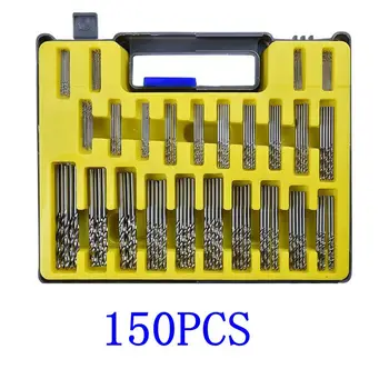 150PCS 0.4-3.2 mm, Urbju Komplekts Nelielu Precizitāti, ar futlāris Plastmasas Kaste Mini HSS Rokas Instrumenti, Vērpjot Urbju Komplekts Komplekts