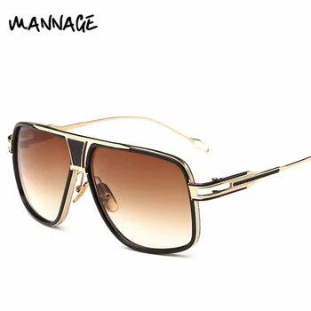 Liela Kvadrātveida Saulesbrilles Vīriešu Modes Retro Braukšanas Luksusa Dizaina Brilles Sievietēm Personības Metāla UV400 Saule Toņos