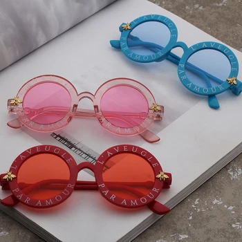 ASUOP 2020 jauns bērnu saulesbrilles classic retro bišu zīmola zēni un meitenes brilles UV400 kārta bērniem angļu valodas alfabētu brilles