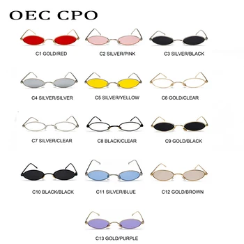 OEC CPO Sarkans Sieviešu Mazas Ovālas formas Saulesbrilles Sievietēm, Apaļas Metāla Saulesbrilles Vīriešiem Zīmolu, Dizaineru, Vintage Dāmas Brilles UV400 O635