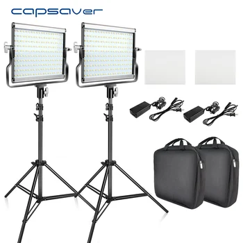 Capsaver L4500 LED Video Light Kit Aptumšojami 3200K-5600K 15W CRI 95 Studija Foto Lampas, Metāla Panelis ar Statīvu Youtube Šaut