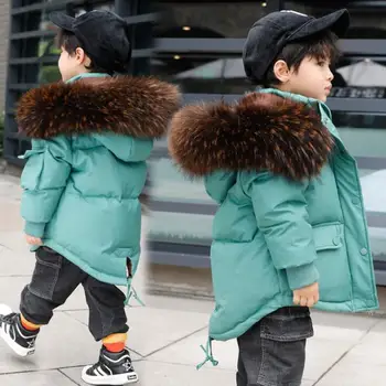 Bērnu zēnu un meiteņu spīdīga sejas jakas Kapuci Mētelis JAUNU sabiezējumu bērnu leju kokvilnas jaka, rudens un ziemas 2020
