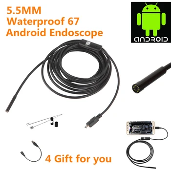 Android 5.5 mm, Ūdensizturīgs Endoskopu HD Industriālo Cauruļvadu Pārbaude Kameras Caurule Kabeļu Mini Mīkstu Stiepli Camara Endoscopio