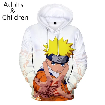 Gadījuma jaunu 3D Naruto modes anime vīriešiem un sievietēm, hoodies bērniem rudens un ziemas sarkans džemperis bērniem sporta krekli
