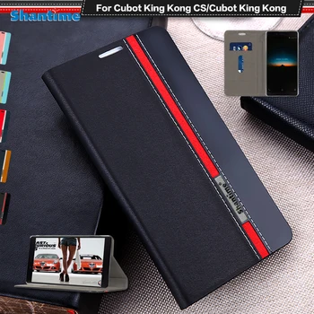 Luksusa PU Ādas Gadījumā Cubot King Kong CS Flip Case For Cubot King Kong Telefonu Gadījumā Mīksto TPU Silikona Vāciņu Atpakaļ