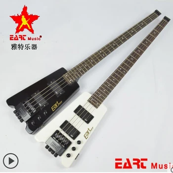 EART 4 string galvām bass ģitāra galvām bass black aparatūras, matēts melns, balts krāsa, portatīvo ceļojumu bass, pastmarkas