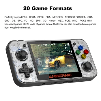 ANBERNIC RG350 rokas spēļu konsole RG350M metāla korpusu konsole ir atvērtā koda sistēma, 3.5 collu IPS ekrāns retro ps1 spēle, 3D spēles