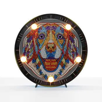 Suns Modelis LED DIY Dimanta Gleznu Lampas Dimanta Izšuvumi Krustdūrienā Nakts Gaisma Ar Krāsu Kaste Dāvana Mājas Apdare