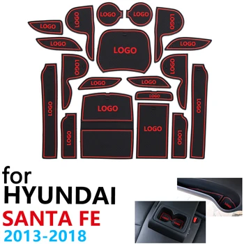 Anti-Slip Gumiju Kausa Pildītās Durvis Groove Mat Hyundai Santa Fe DM Maxcruz Grand SantaFe ix45 2013~2017 2018 Piederumi