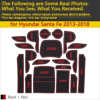 Anti-Slip Gumiju Kausa Pildītās Durvis Groove Mat Hyundai Santa Fe DM Maxcruz Grand SantaFe ix45 2013~2017 2018 Piederumi