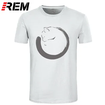 REM Tintes Kaķis Foršs, Digital Print Cute Dzīvnieku Balts t-veida Topi Augstas Kvalitātes Kokvilnas T-krekls