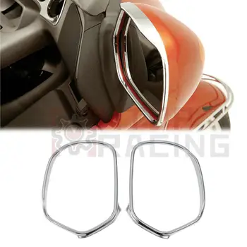 1 Pāris ABS Chrome Spoguļi Segtu Apdares dekoratīvais Gredzens Honda Goldwing GL1800 2001 2002 2003 2004 2005 2006