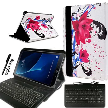 KK&LL Samsung Galaxy Tab A6 10.1 T580 T585 (2016) - Ādas Tablet Stand Folio uz Lietu + Micro USB tastatūras