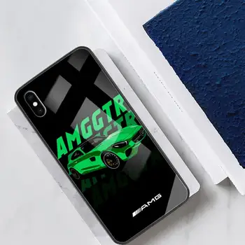 AMG Luksusa Auto Logo Stikla Telefonu Gadījumā Fundas Coque IPhone 11 Pro Max Gadījumos XR XS 12 7 8 Plus Segtu Piederumi Carcasa