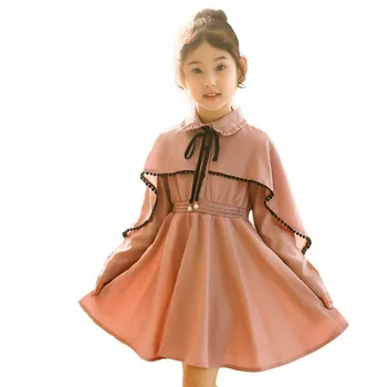 2019. gada Pavasara Meitenes Kleita Baby Girl Rudens ar garām Piedurknēm 2-14Y Bērni Puse Kleita Drēbes Princese Kleita Bērnu Apģērbs