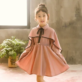 2019. gada Pavasara Meitenes Kleita Baby Girl Rudens ar garām Piedurknēm 2-14Y Bērni Puse Kleita Drēbes Princese Kleita Bērnu Apģērbs