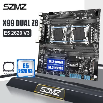 SZMZ X99 Dual CPU Ligzda LGA 2011-3 Mātesplati, kas Ar 1Pc E5 2620V3 CPU