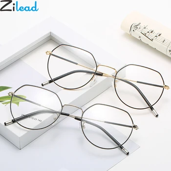 Zilead Metāla Glassses Rāmis Daudzstūris Optisko Sepectacle Sievietēm Un Vīriešiem Pārredzamu Vienkāršā Briļļu Modes Vienkārša Dizaina Brilles