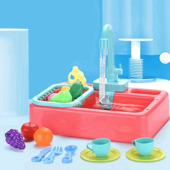 Simulācijas Elektriskās Trauku mazgājamā mašīna, Izlietne Izlikties, Spēlēt Virtuves Izlietnes, Rotaļlietas ar Elektrisko Ūdens izlietne Komplektu Zēniem un Meitenēm Dāvanas