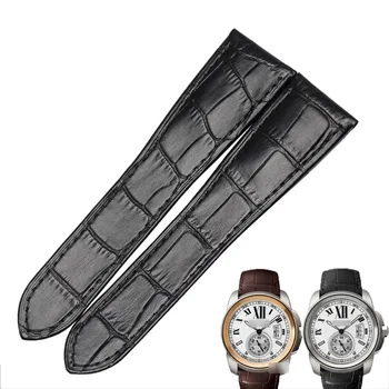 WENTULA Watchbands par KALIBRU DE CARTIER W7100037 W7100041 W7100039 teļš-ādas band Īstas Ādas watchbands