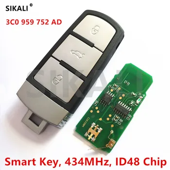 Auto Tālvadības Smart Key Pilnīgu VW/VolksWagen 3C0959752AD / HLO3C0959752AD par PASSAT/CC/MAGOTAN 434MHz ar ID48 Chip