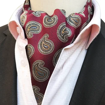 Luksusa Vīriešiem Vintage Paisley Pleds Dot Oficiālu Kāzu Cravat Ascot Saites