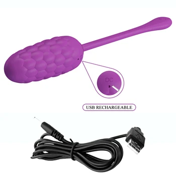 Stepēts Vibrējošais Ola Sievietes Maksts Klitora G Spot Stimulators Lode Mīlu Olu Vibrators, USB Uzlādētu Masāžas Bumbu Spēcīgs