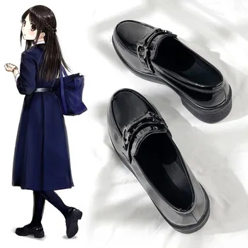 Japāņu Lolita kurpes anime cosplay Sieviešu Kurpes Meitene JK Vienotu kawaii Harajuku melns ādas Ūdensizturīgs Loku Augsti papēži