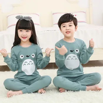 Zēni Meitenes Sleepwear Ziemas Kokvilnas Pidžamas Komplekti Bērniem Homewear par Zēnu Pidžamas Bērniem Naktsveļu 2-13Y Pusaudžu Pijamas Drēbes